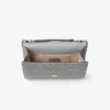 Curve Clutch Dove gewatteerde Biker-leer-clutch