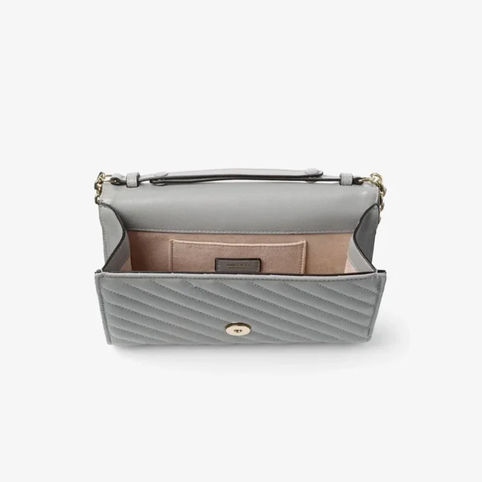 Curve Clutch Dove gewatteerde Biker-leer-clutch