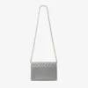 Curve Clutch Dove gewatteerde Biker-leer-clutch