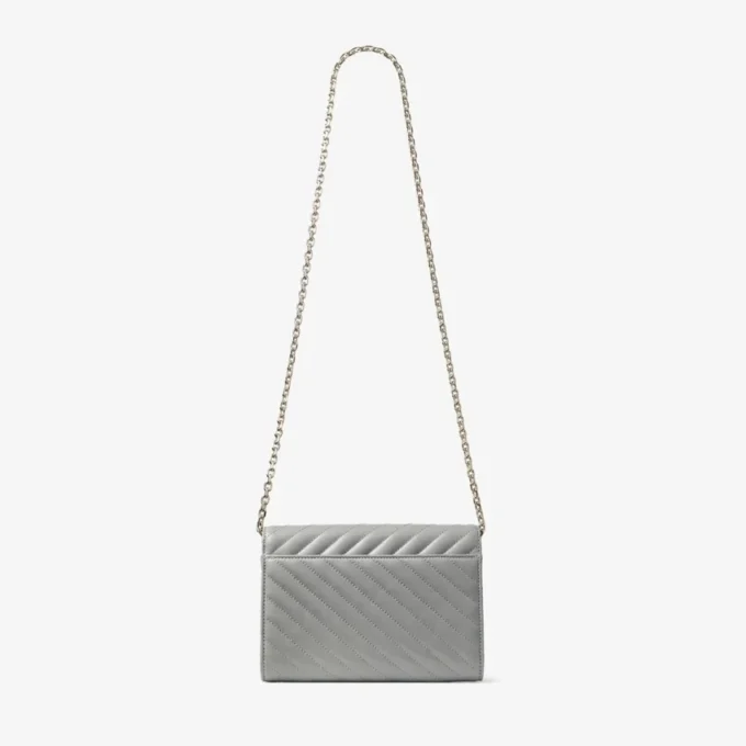Curve Clutch Dove gewatteerde Biker-leer-clutch