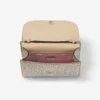 Curve Clutch Goudglanzende suède clutch met hotfix-kristallen