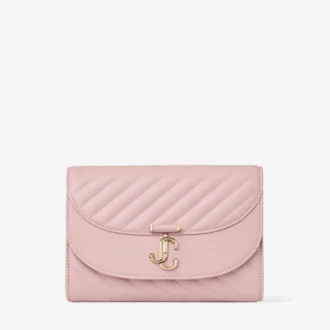 Curve Clutch Roze gewatteerde bikerleren clutch
