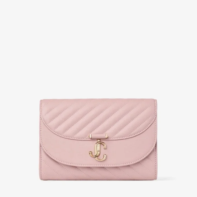 Curve Clutch Roze gewatteerde bikerleren clutch