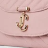 Curve Clutch Roze gewatteerde bikerleren clutch