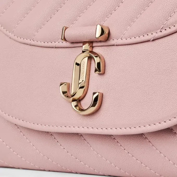 Curve Clutch Roze gewatteerde bikerleren clutch