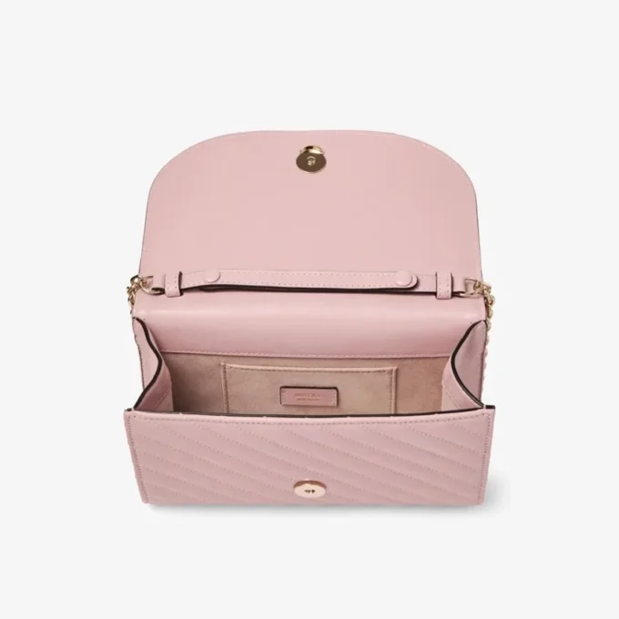 Curve Clutch Roze gewatteerde bikerleren clutch