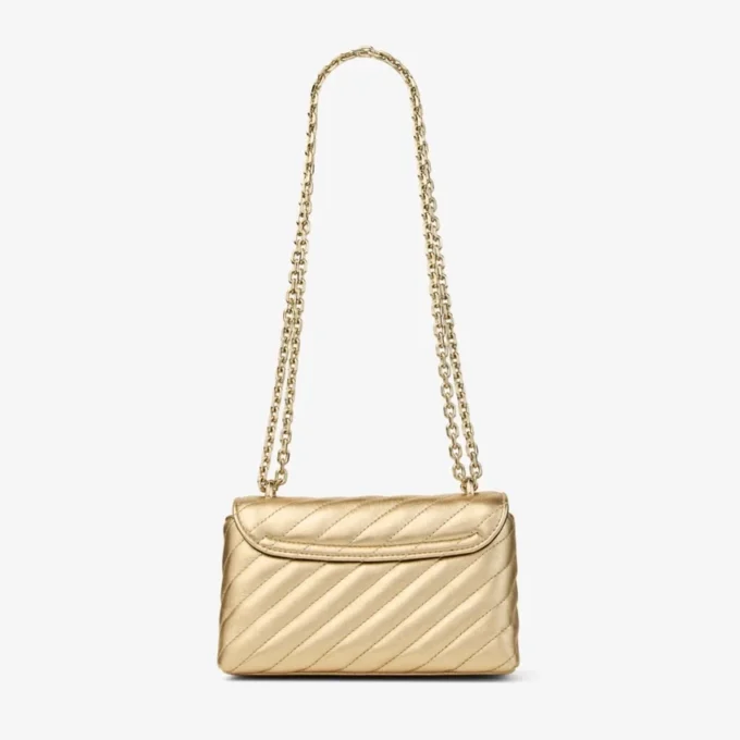Curve Cross Body Small Goudkleurige gewatteerde metallic nappalederen crossbodytas Curve Cross Body Small Goudkleurige gewatteerde metallic nappalederen crossbodytas