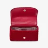 Curve Cross Body Small Robijnrode gewatteerde fluwelen crossbodytas met kristallen Jc-bar