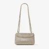 Curve Crossbody Small Goudglanzende suède crossbodytas met hotfix-kristallen Curve Crossbody Small Goudglanzende suède crossbodytas met hotfix-kristallen