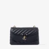 Curve Crossbody Small Marine gewatteerde crossbodytas van bikerleer