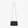 Curve Crossbody Small Marine gewatteerde crossbodytas van bikerleer