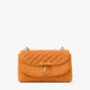Curve Crossbody Small Sunset Orange gewatteerde suède crossbodytas