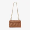 Curve Crossbody Small Tan gewatteerde crossbodytas van bikerleer Curve Crossbody Small Tan gewatteerde crossbodytas van bikerleer