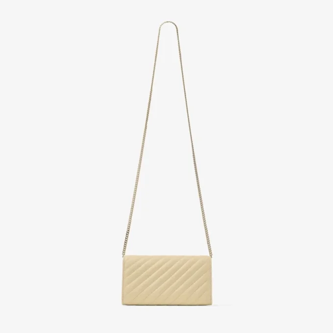 Curve-portemonnee met ketting Buttermilk-portemonnee van gewatteerd bikerleer met ketting Curve-portemonnee met ketting Buttermilk-portemonnee van gewatteerd bikerleer met ketting