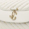 Curve Top Handle Latte gewatteerde nappalederen tas met handvat en parelversiering