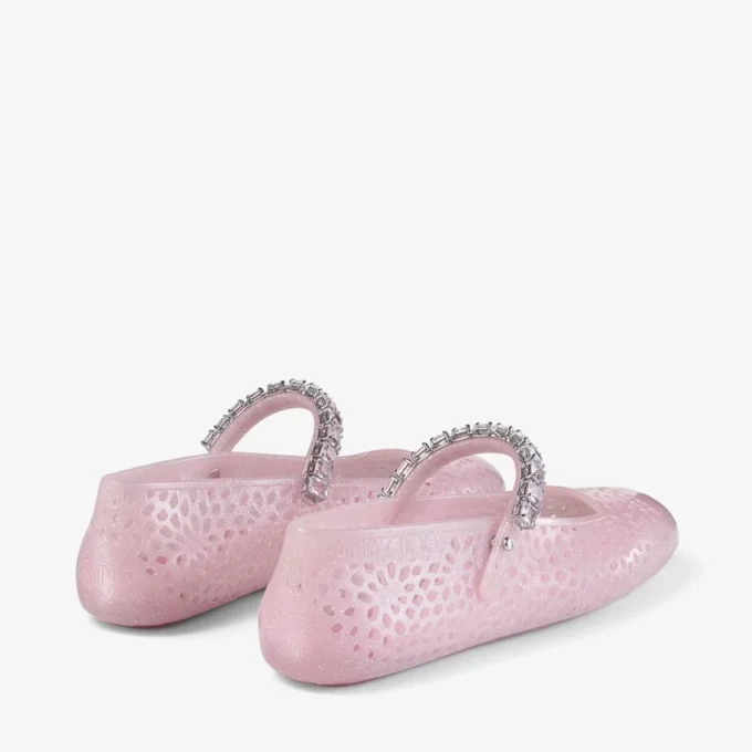 De Jelly Cotton Candy Jelly ballerina’s met kristallen versiering De Jelly Cotton Candy Jelly ballerina’s met kristallen versiering