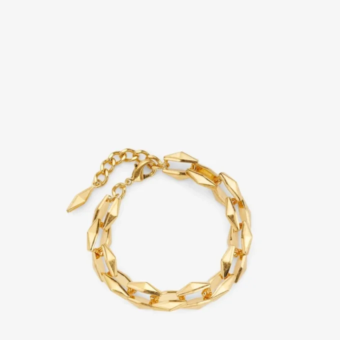 Diamanten kettingarmband met gouden afwerking Diamanten kettingarmband met gouden afwerking