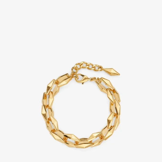 Diamanten kettingarmband met gouden afwerking Diamanten kettingarmband met gouden afwerking