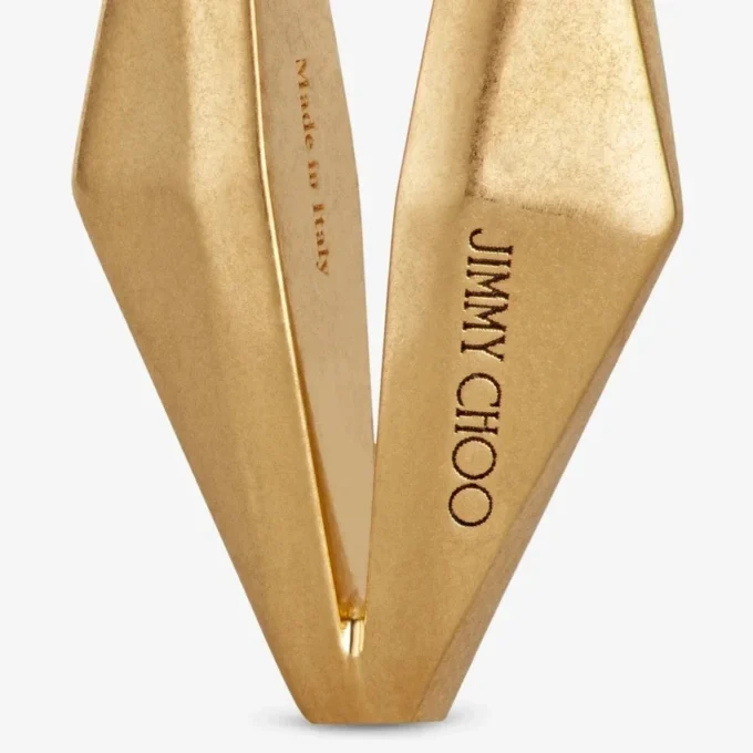 Diamanten kettingoorbellen met gouden afwerking Diamanten kettingoorbellen met gouden afwerking