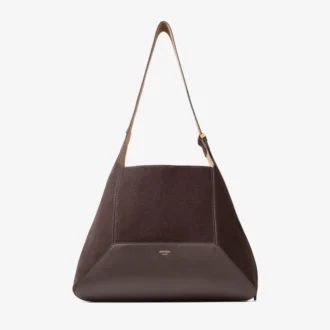 Diamond Hobo Medium koffiekleurige suède schoudertas