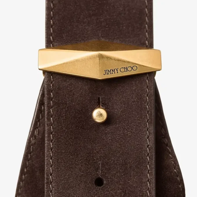Diamond Hobo Medium koffiekleurige suède schoudertas
