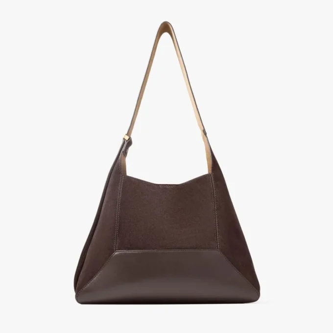 Diamond Hobo Medium koffiekleurige suède schoudertas