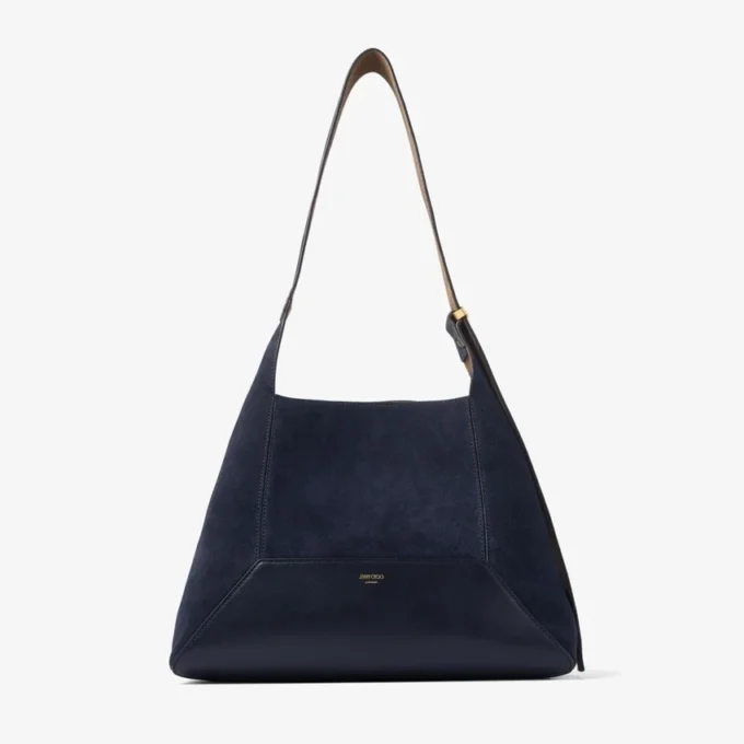 Diamond Hobo Medium marineblauwe suède schoudertas