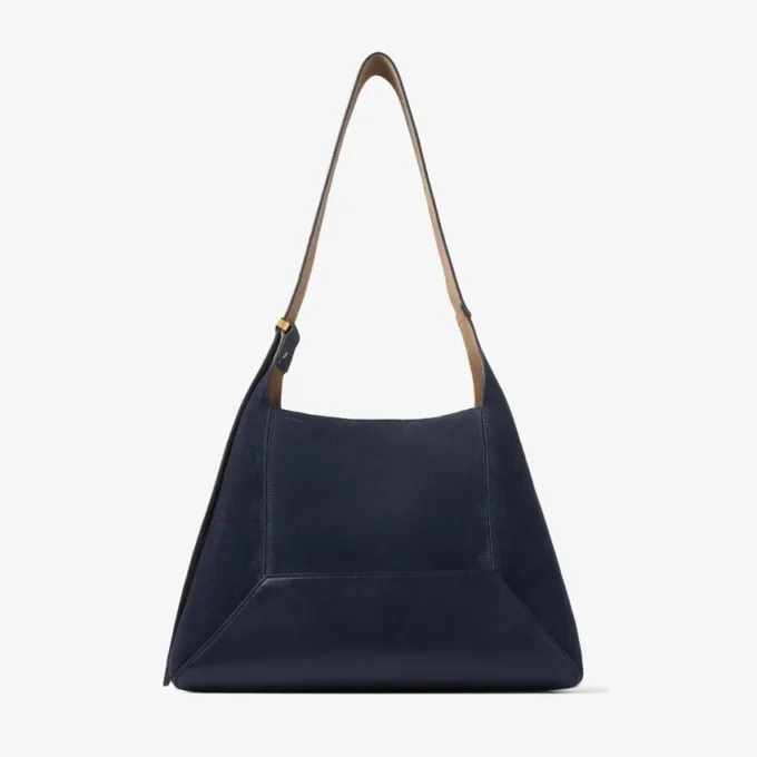 Diamond Hobo Medium marineblauwe suède schoudertas