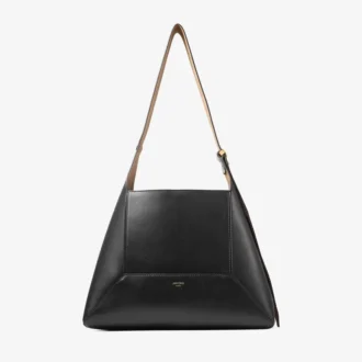 Diamond Hobo Medium zwarte leren schoudertas