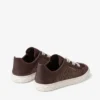 Diamond Light Flex F Chocoladebruin en Latte-kleurige leren mix en fijne raffia sneakers