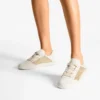 Diamond Light Flex F Goud en Latte leer mix en metallic geweven mesh sneakers Diamond Light Flex F Goud en Latte leer mix en metallic geweven mesh sneakers