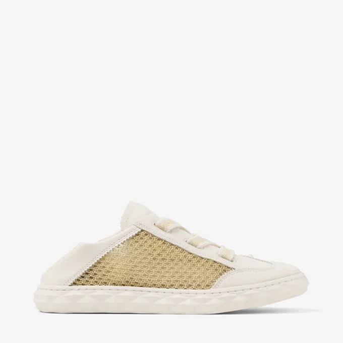 Diamond Light Flex F Goud en Latte leer mix en metallic geweven mesh sneakers Diamond Light Flex F Goud en Latte leer mix en metallic geweven mesh sneakers