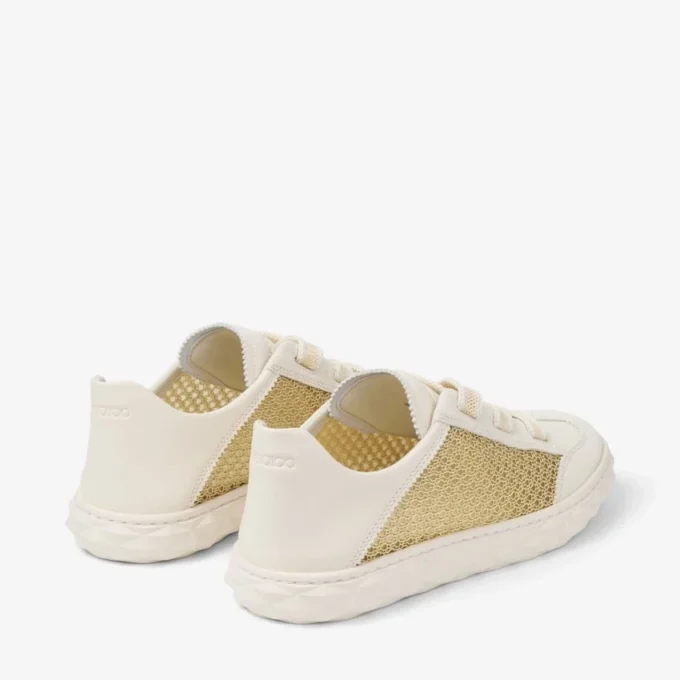 Diamond Light Flex F Goud en Latte leer mix en metallic geweven mesh sneakers Diamond Light Flex F Goud en Latte leer mix en metallic geweven mesh sneakers