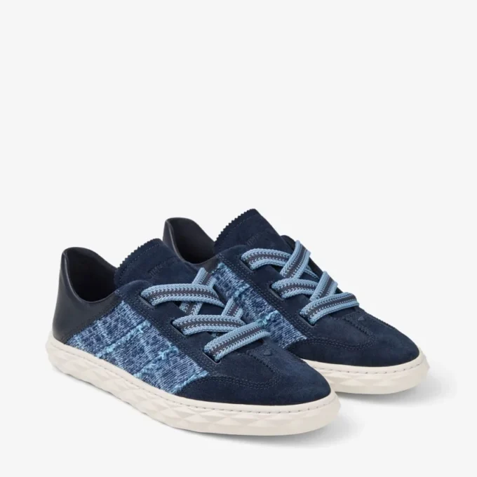 Diamond Light Flex F Marine leer mix en crosshatch denim sneakers Diamond Light Flex F Marine leer mix en crosshatch denim sneakers