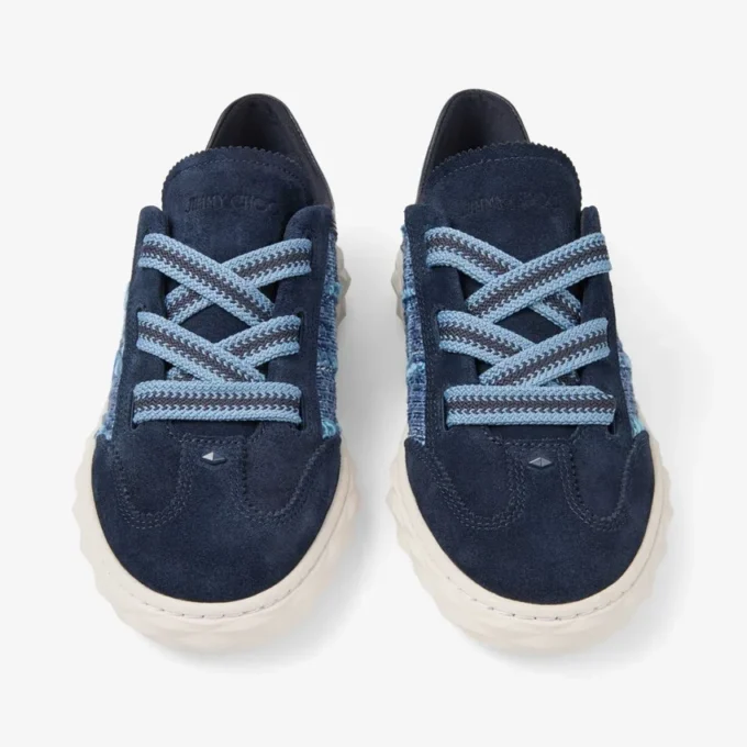 Diamond Light Flex F Marine leer mix en crosshatch denim sneakers Diamond Light Flex F Marine leer mix en crosshatch denim sneakers