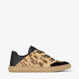 Diamond Light Flex F Natuurlijke ponyhuid sneakers met luipaardprint
