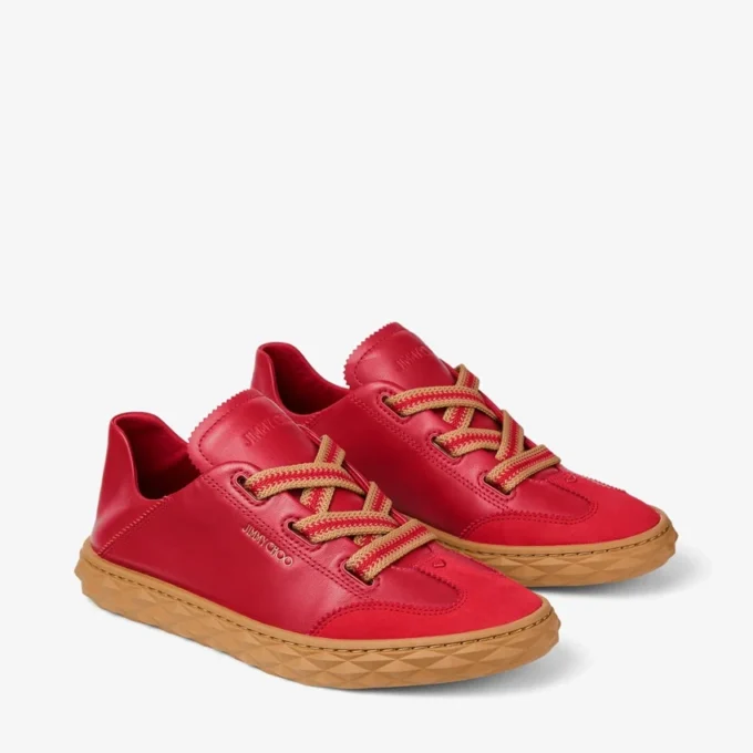Diamond Light Flex F Ruby Red leren sneakers