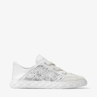 Diamond Light Flex F Witte leren mix en geperforeerde leren vetersneakers