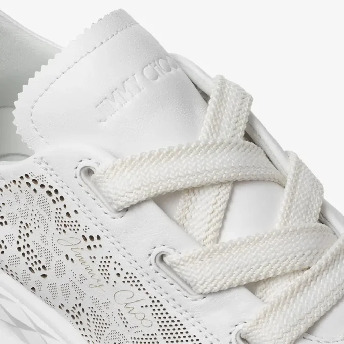 Diamond Light Flex F Witte leren mix en geperforeerde leren vetersneakers Diamond Light Flex F Witte leren mix en geperforeerde leren vetersneakers