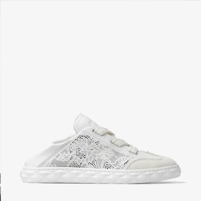 Diamond Light Flex F Witte leren mix en geperforeerde leren vetersneakers Diamond Light Flex F Witte leren mix en geperforeerde leren vetersneakers