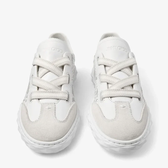 Diamond Light Flex F Witte leren mix en geperforeerde leren vetersneakers Diamond Light Flex F Witte leren mix en geperforeerde leren vetersneakers