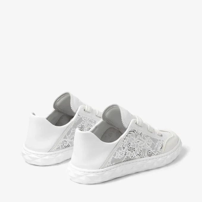 Diamond Light Flex F Witte leren mix en geperforeerde leren vetersneakers Diamond Light Flex F Witte leren mix en geperforeerde leren vetersneakers