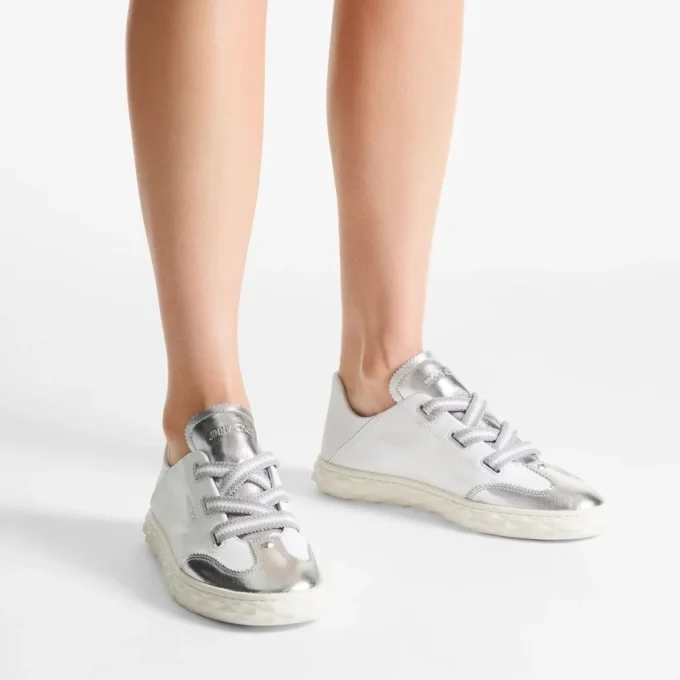 Diamond Light Flex F zilverkleurig metallic nappalederen sneakers Diamond Light Flex F zilverkleurig metallic nappalederen sneakers