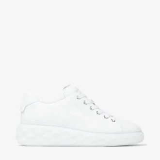 Diamond Light Maxi F Witte lage sneakers van nappaleer met plateauzool