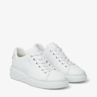 Diamond Light Maxi F Witte lage sneakers van nappaleer met plateauzool