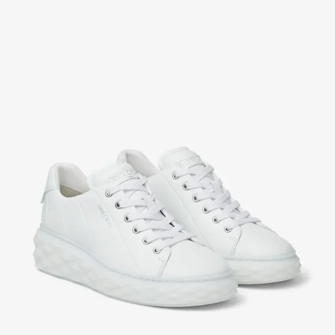 Diamond Light Maxi F Witte lage sneakers van nappaleer met plateauzool Diamond Light Maxi F Witte lage sneakers van nappaleer met plateauzool