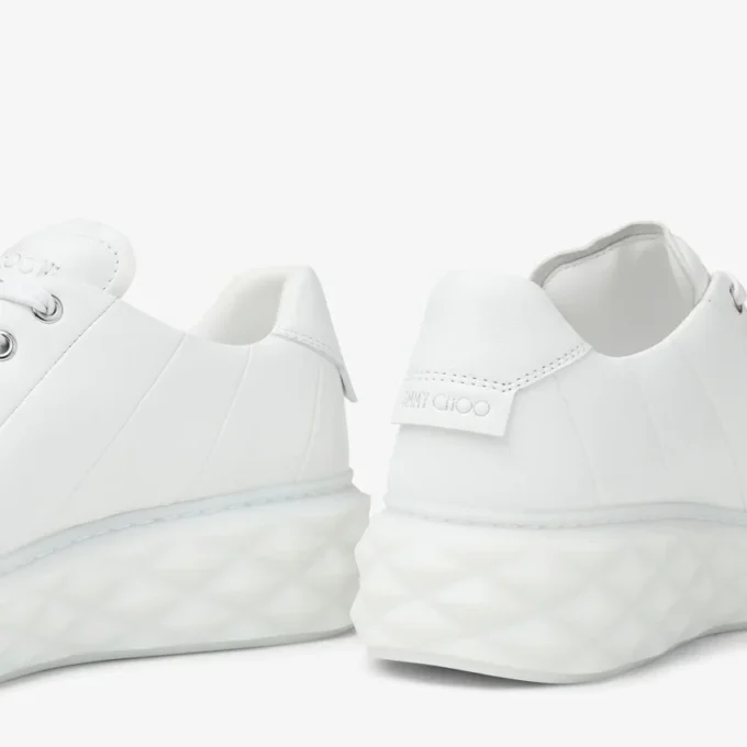 Diamond Light Maxi F Witte lage sneakers van nappaleer met plateauzool Diamond Light Maxi F Witte lage sneakers van nappaleer met plateauzool