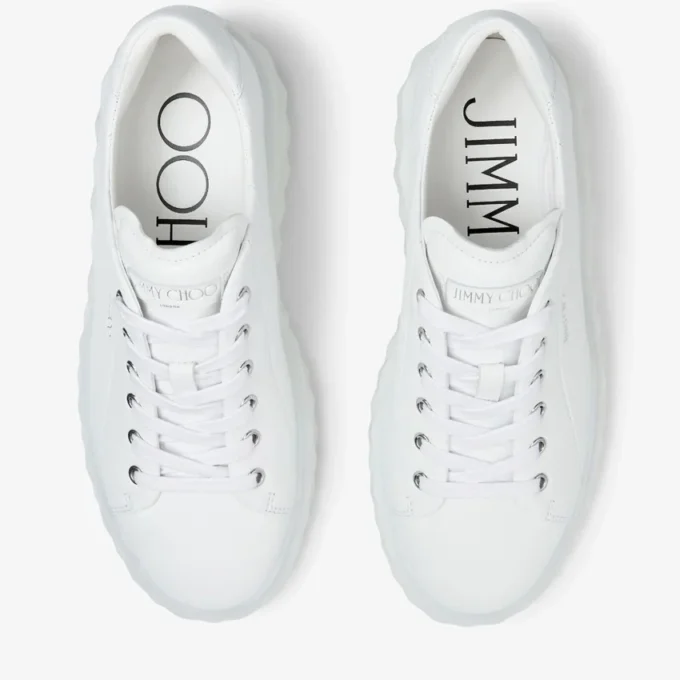 Diamond Light Maxi F Witte lage sneakers van nappaleer met plateauzool Diamond Light Maxi F Witte lage sneakers van nappaleer met plateauzool