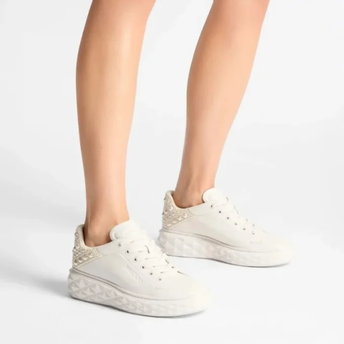 Diamond Maxi F II Latte Nappa-leren Pearl-sneakers Diamond Maxi F II Latte Nappa-leren Pearl-sneakers