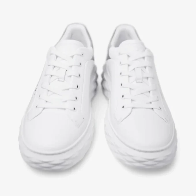 Diamond Maxi F II Witte & Zilveren Nappalederen Glittersneakers Diamond Maxi F II Witte & Zilveren Nappalederen Glittersneakers
